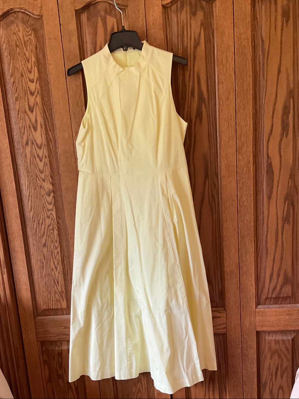 Armani Exchange Sleeveless Light Yellow Midi Dress